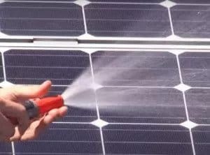 clean solar panels on garden lights